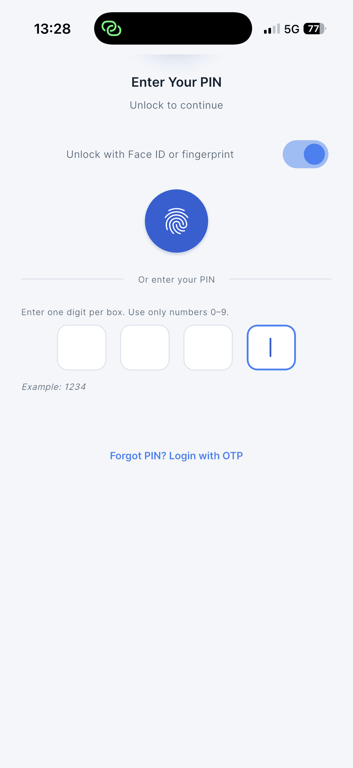 Vikoba app lock screen